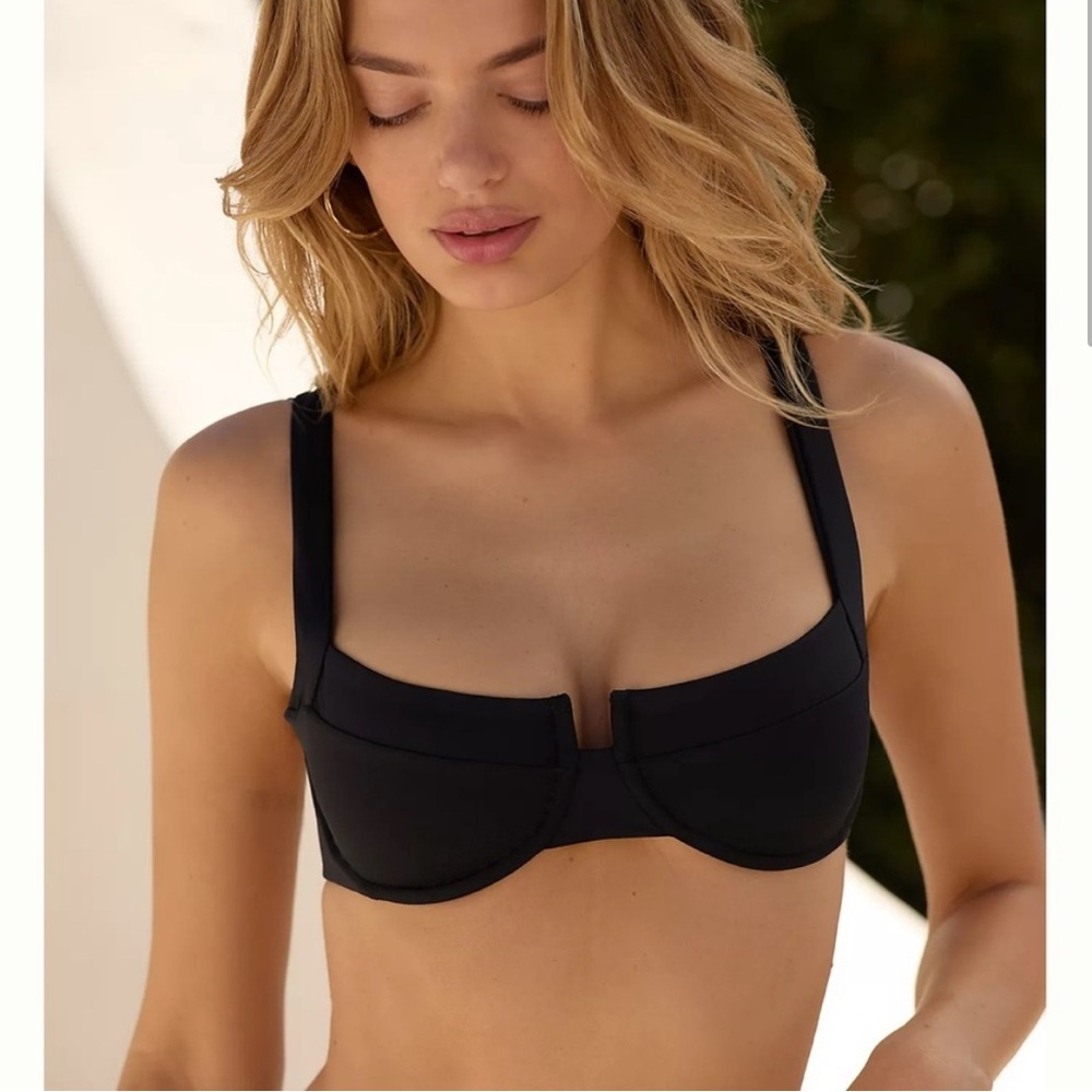 NWT LSPACE Coast To Coast Underwire Bikini Top Black Women’s